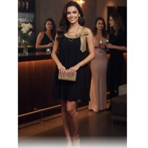 Signature by Robbie Bee Black & Gold Dress – Size 10